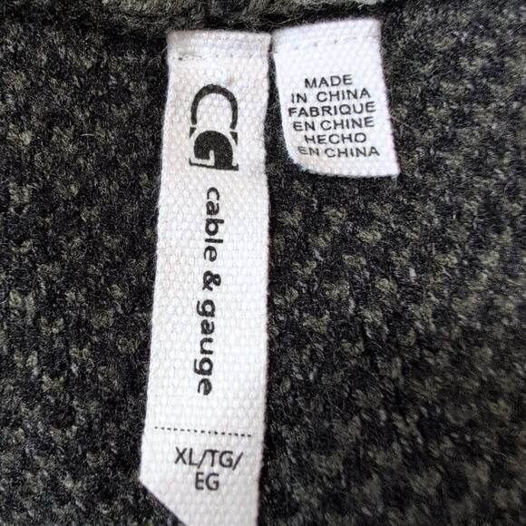 Cable & Gauge camo print open front hooded cardigan, size XL - Picture 5 of 7